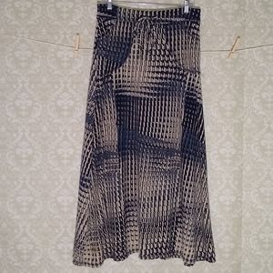 COIN 1804 Navy Patterned Skirt with Pockets